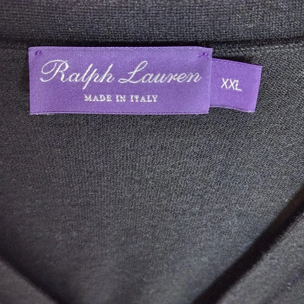 Ralph Lauren Purple Label 100% Cashmere V-Neck Cardigan Black Men XXL Made Italy
